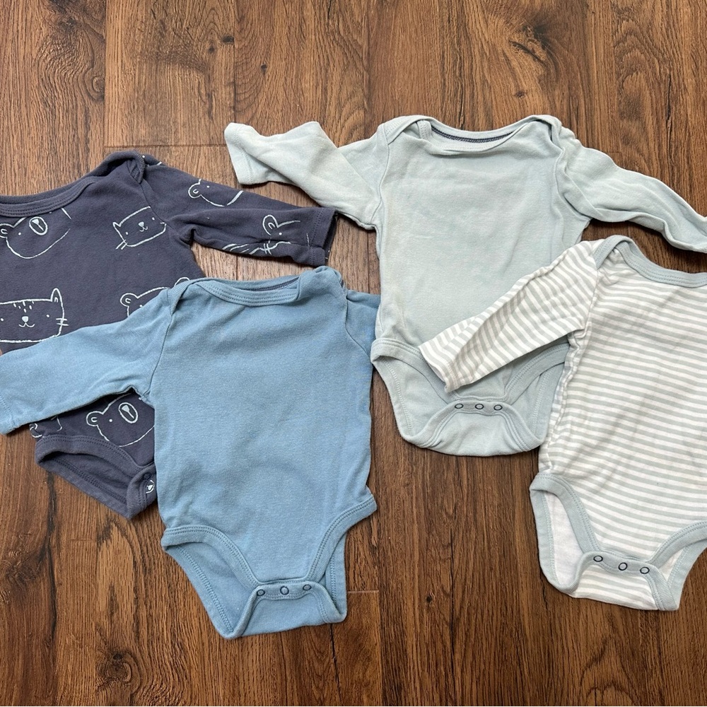 Cloud Island Blue Bodysuits Soft Cotton One Pieces